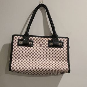 Wanlima leather and coated canvas satchel